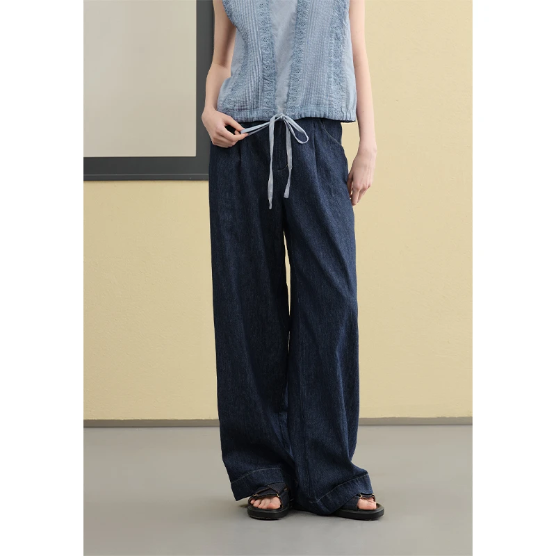 EIN/言【商场同款】轻行牛仔阔腿裤随性飒爽女装25夏季新款