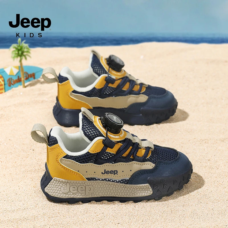 jeep男童网面运动鞋春秋儿童透气鞋子防滑软底开学季中大童跑步鞋