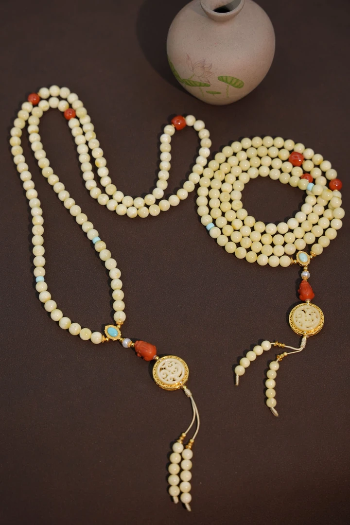 7+白蜡圆珠diy貔貅项链多样性发一件JXR38034052