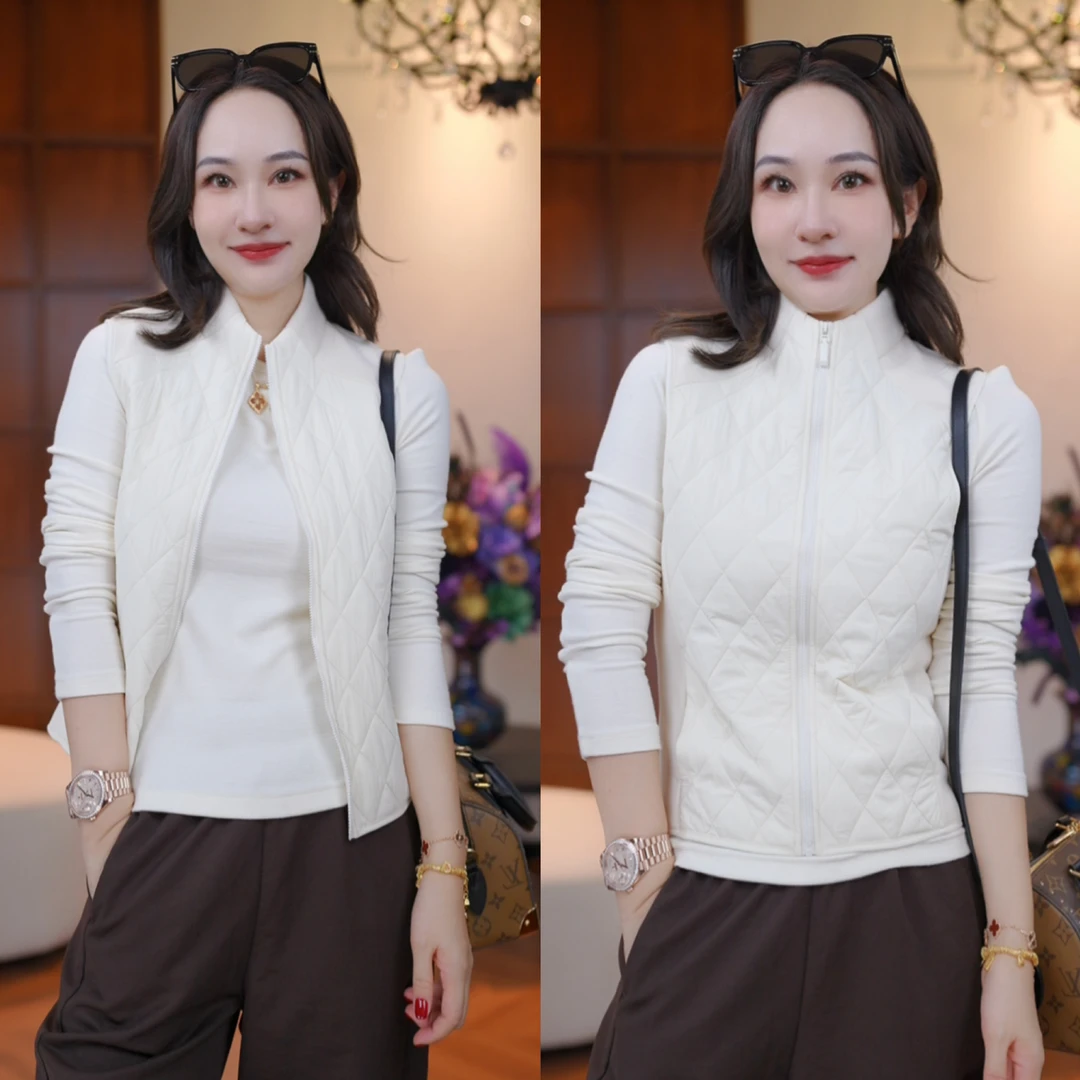 JDND轩羽【菱格马夹】100羊毛插肩立领菱形格马夹棉服外套XY254921