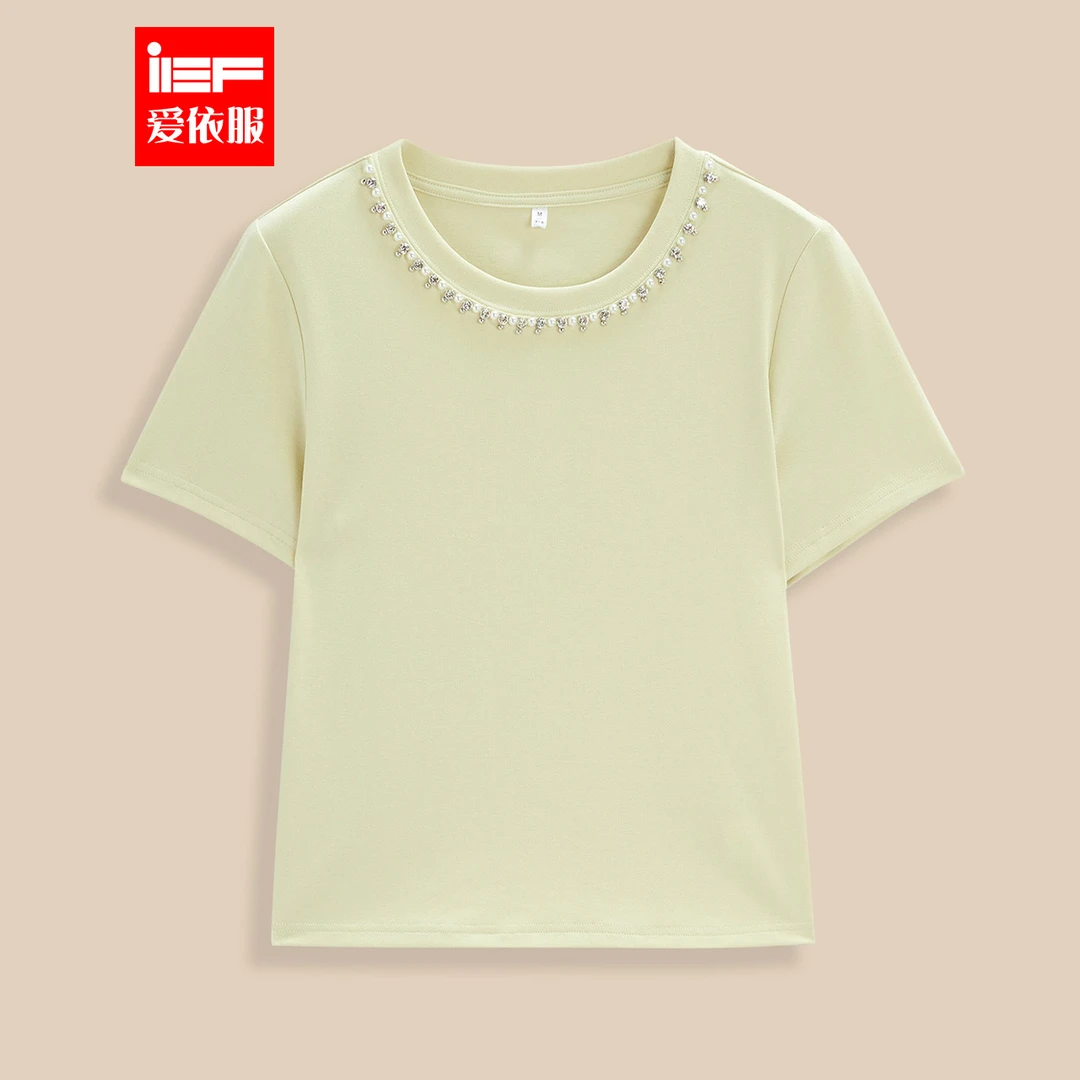 IEF/爱依服上衣2025春夏新款韩版时尚通勤气质小众设计感百搭T恤