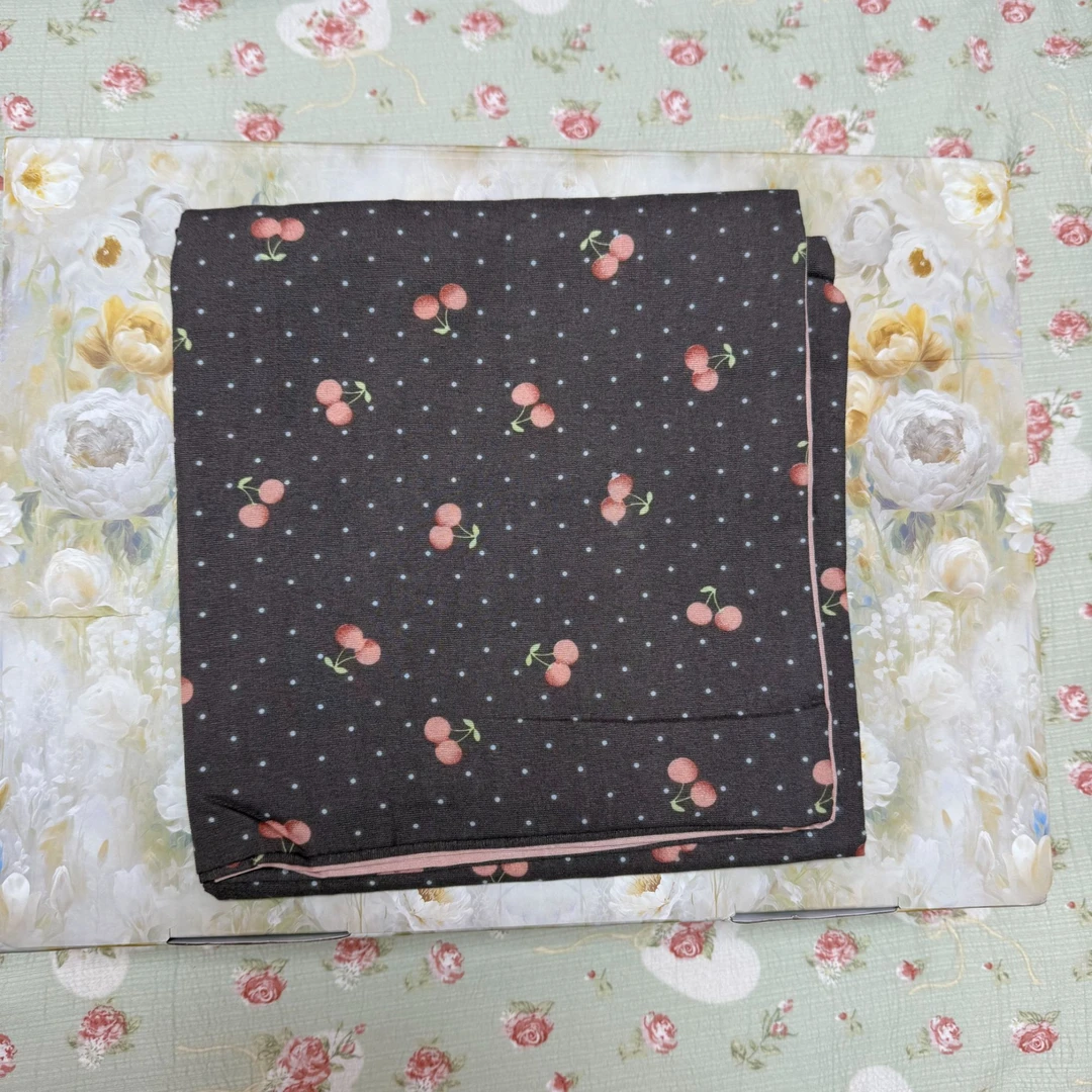 【福利款】黑色樱桃针织双层纱枕套48*74