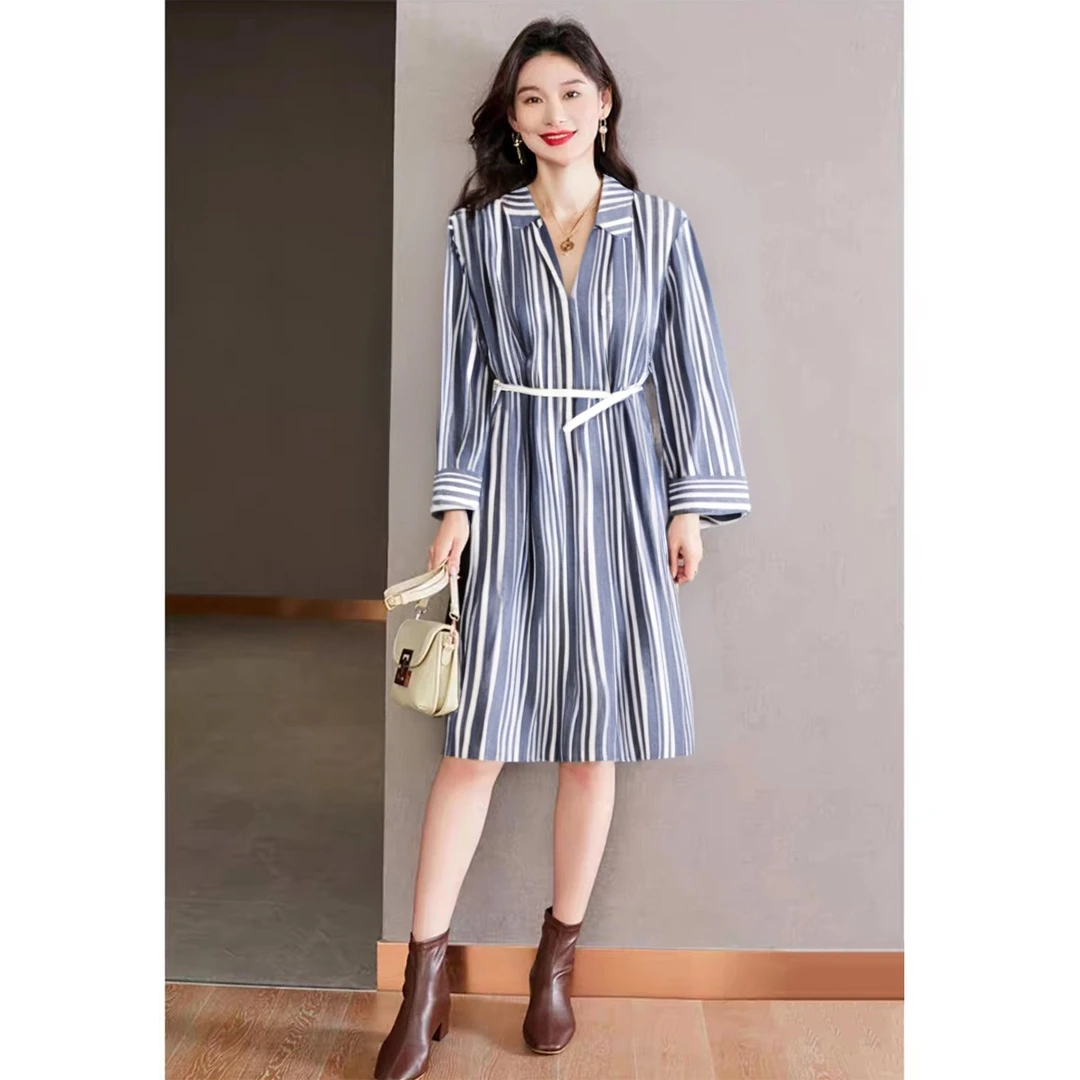 Mind Bridge/心桥时尚休闲条纹连衣裙 MB1225-MTOP221CNA
