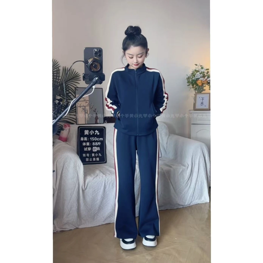 25041新款秋休闲运动套装女时尚洋气减龄显瘦卫衣卫裤两件