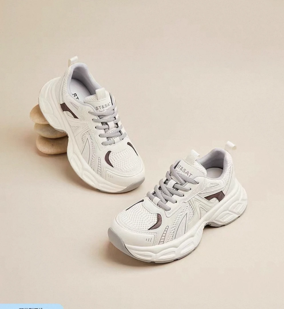 厚底老爹鞋系带透气时尚休闲鞋夏季轻便职场休闲风