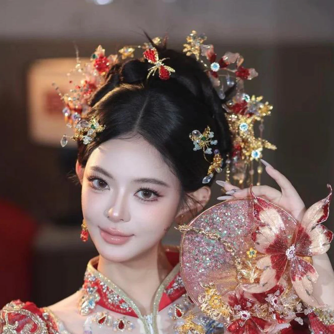z8389中式婚礼气质金色步摇新娘头饰结婚流苏婚饰国风大气