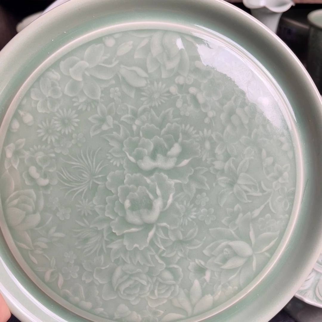 瓷微瑕百花盘特价