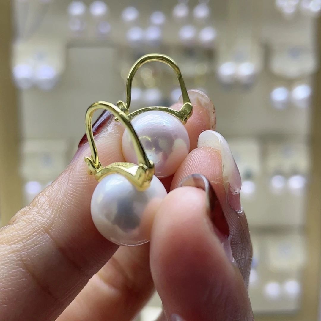 淡水珍珠耳饰银S925镶嵌