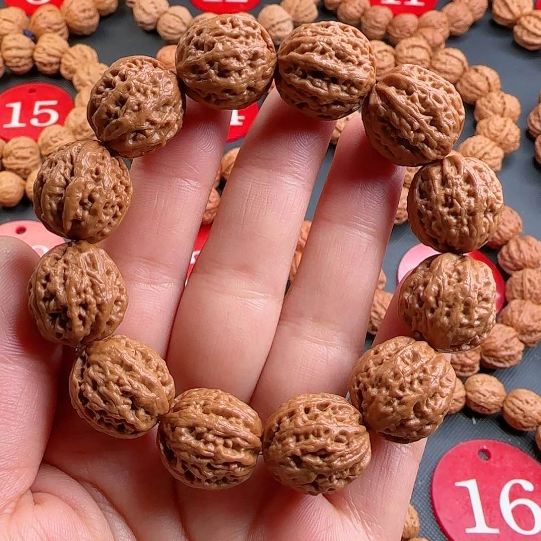 文玩核桃手串金*闪荔枝纹