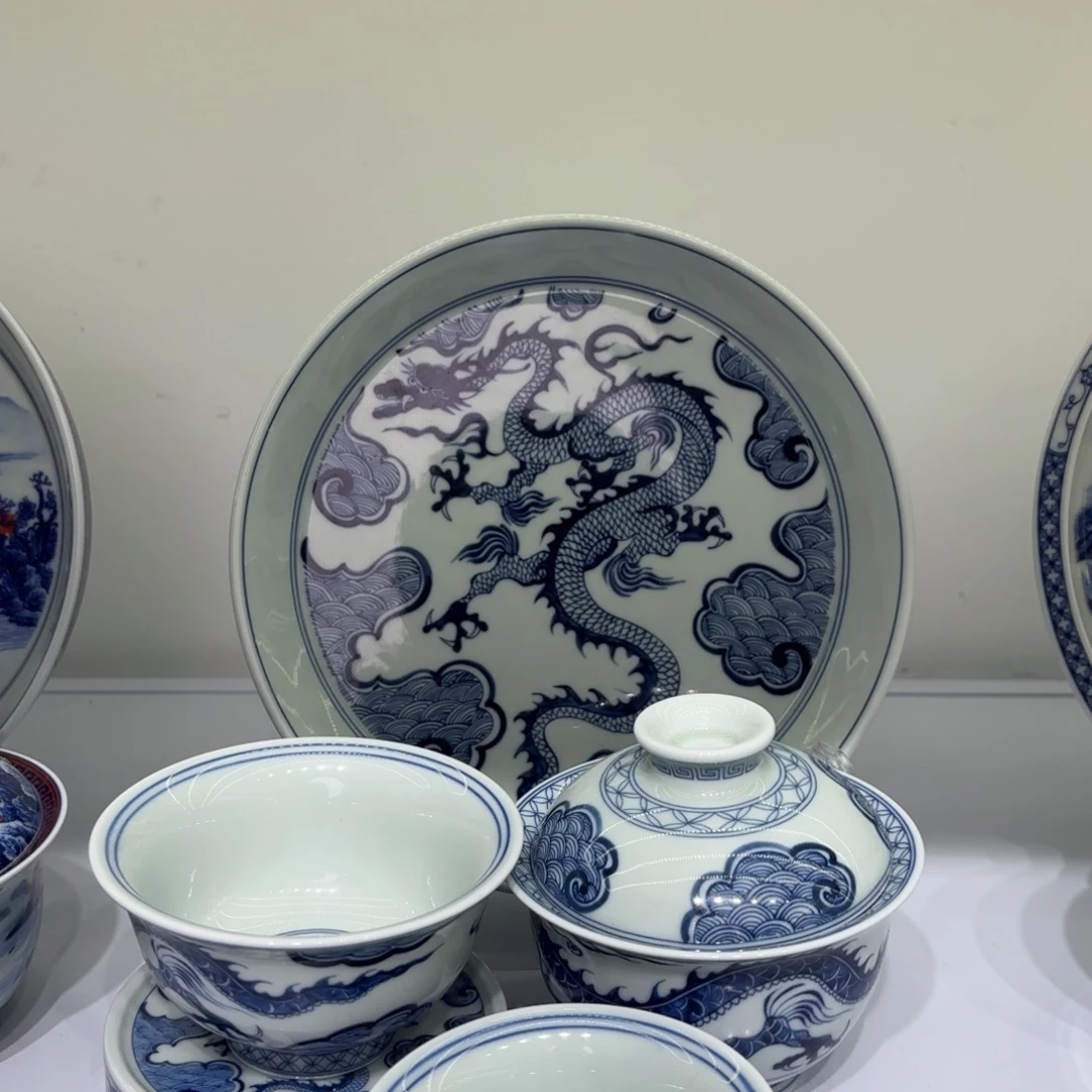 东***栏景德镇陶瓷五件套