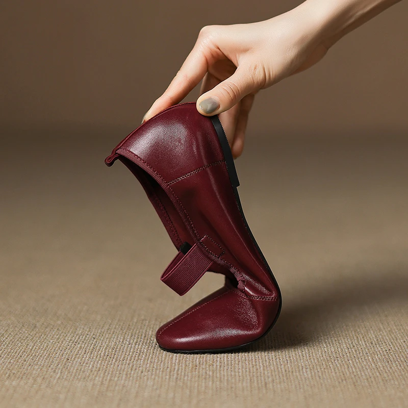 高品质超软超轻羊皮时尚浅口气质单鞋女复古软底舒适玛丽珍鞋女