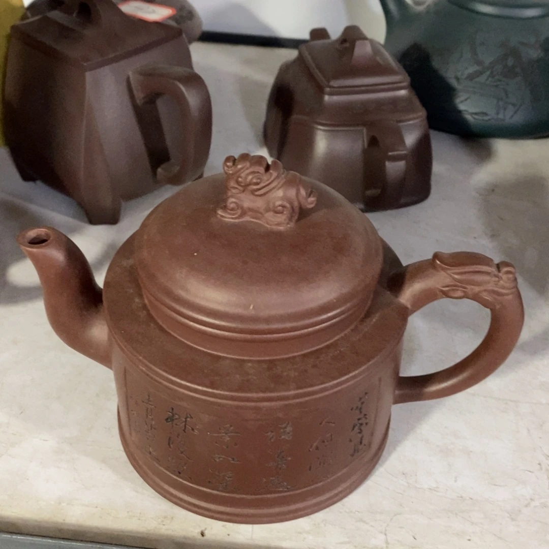 茶壶紫砂白7 龙腾四海