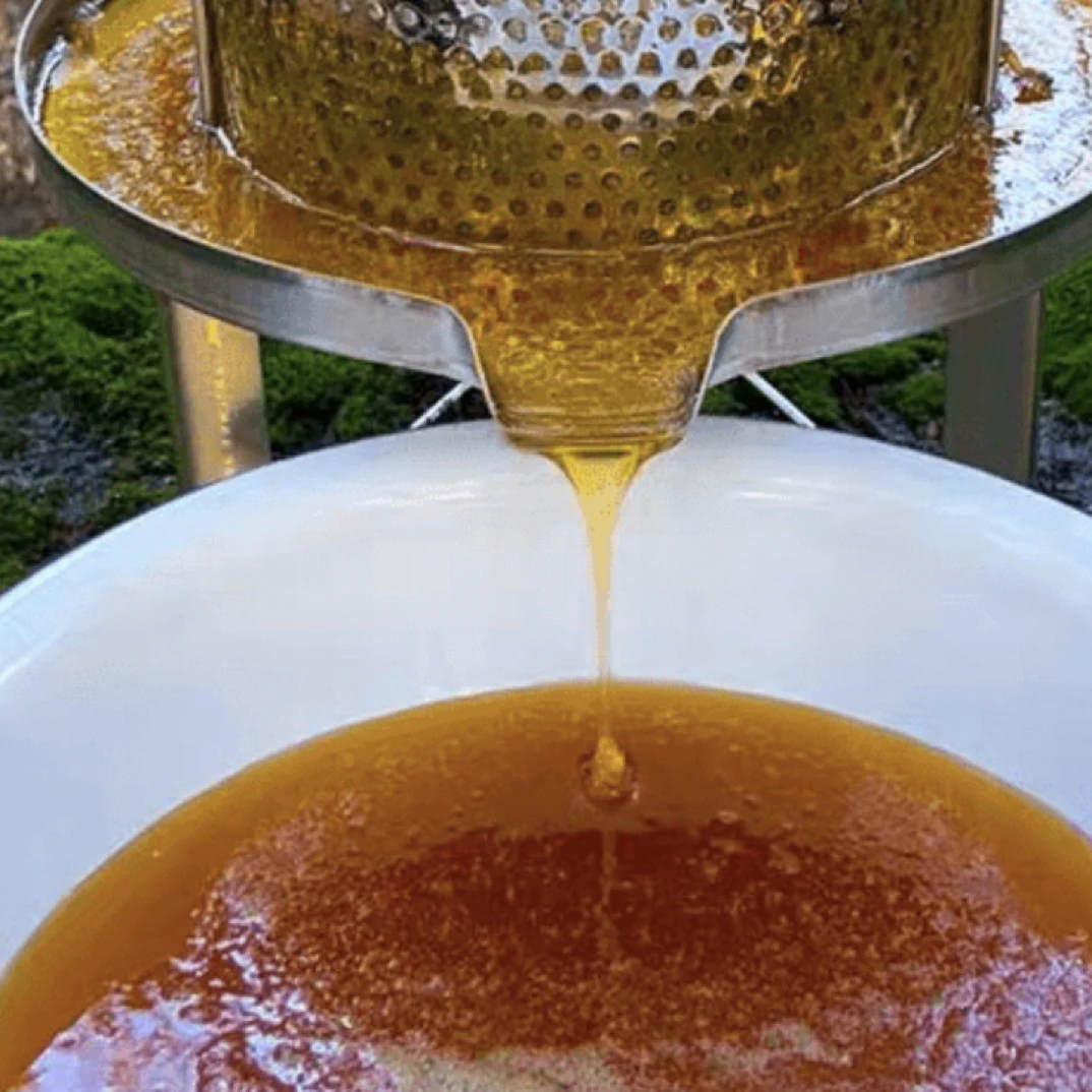 一年只取一次百花土蜂蜜直播间现场压榨