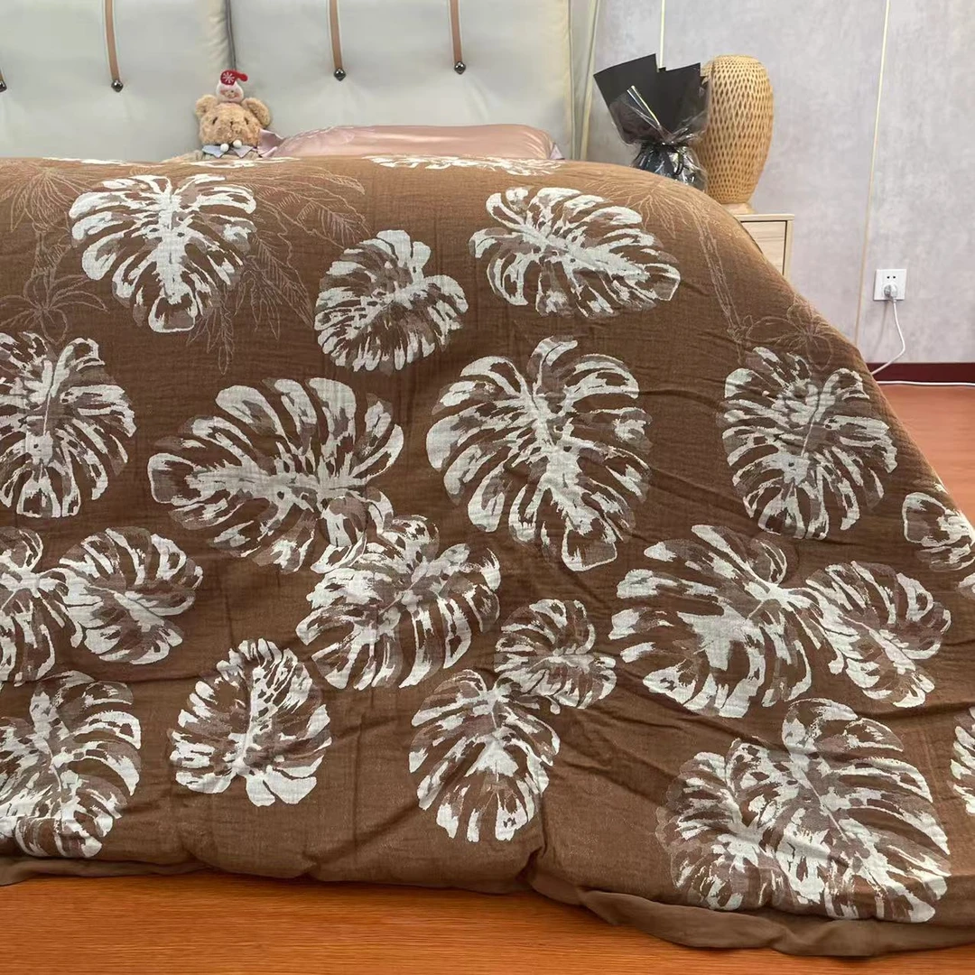 XDONGY（冬云家纺）高端200*230双层纱 霜天红叶咖色 进口羊毛冬被