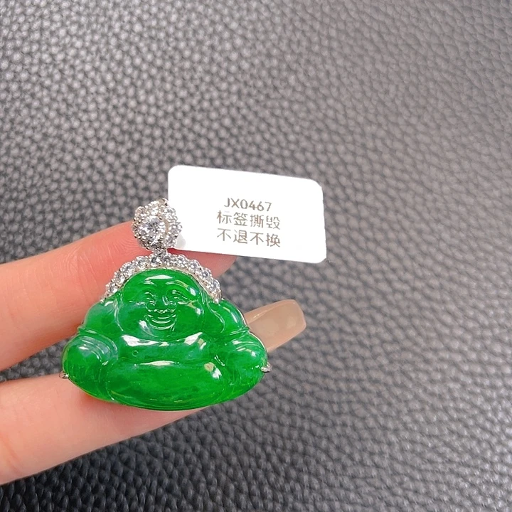 颈饰银S925镶嵌翡翠