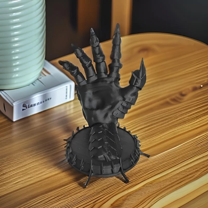 3D打印赛博朋克机械手柄支架强尼银手模型桌面装饰品