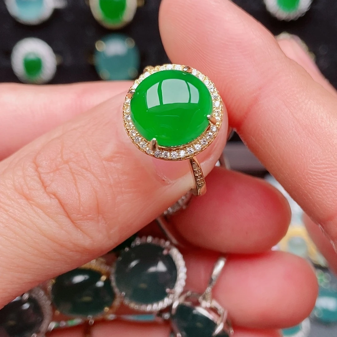 翡翠戒指银S925镶嵌86186474233