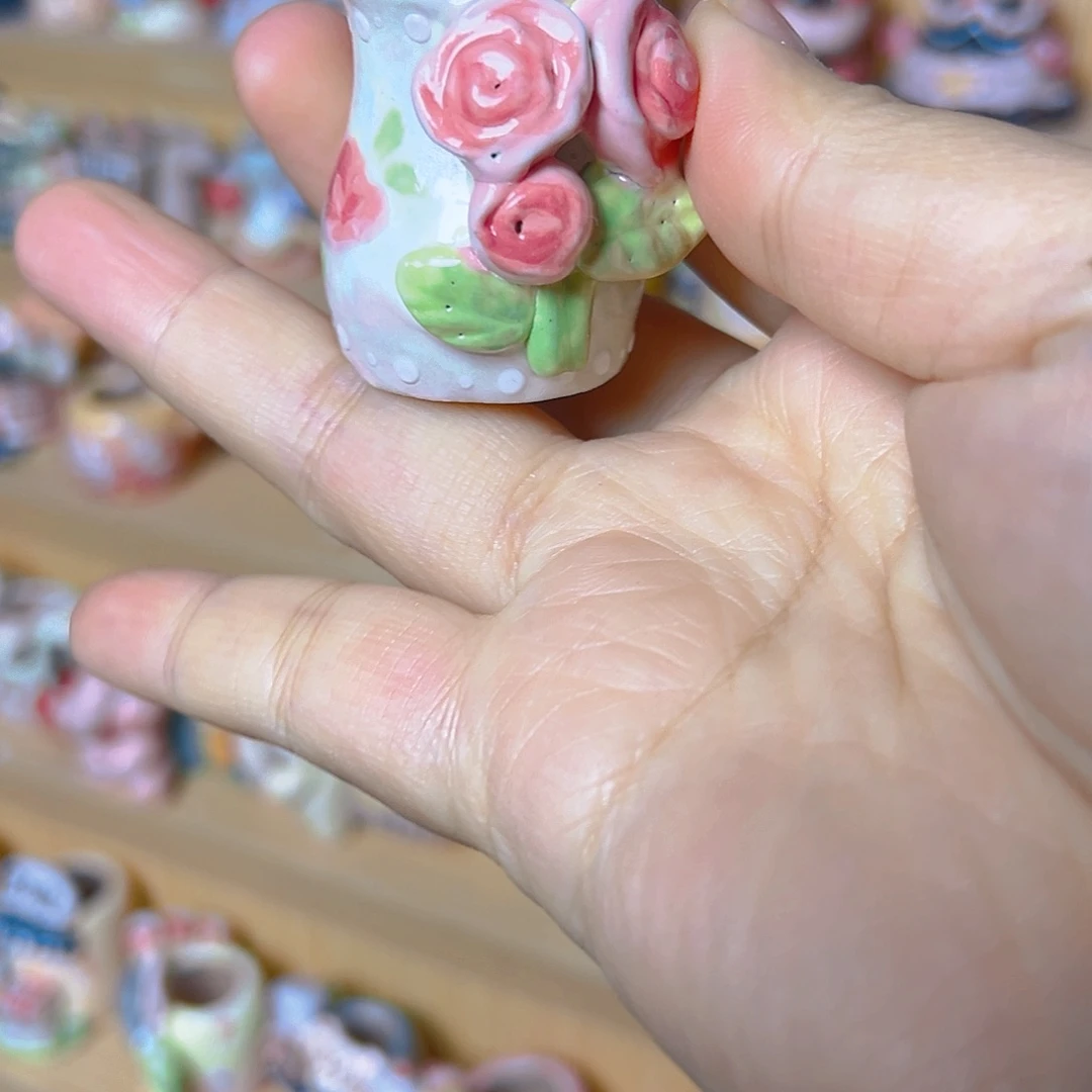 福福老梧家纯手工手绘多肉花盆