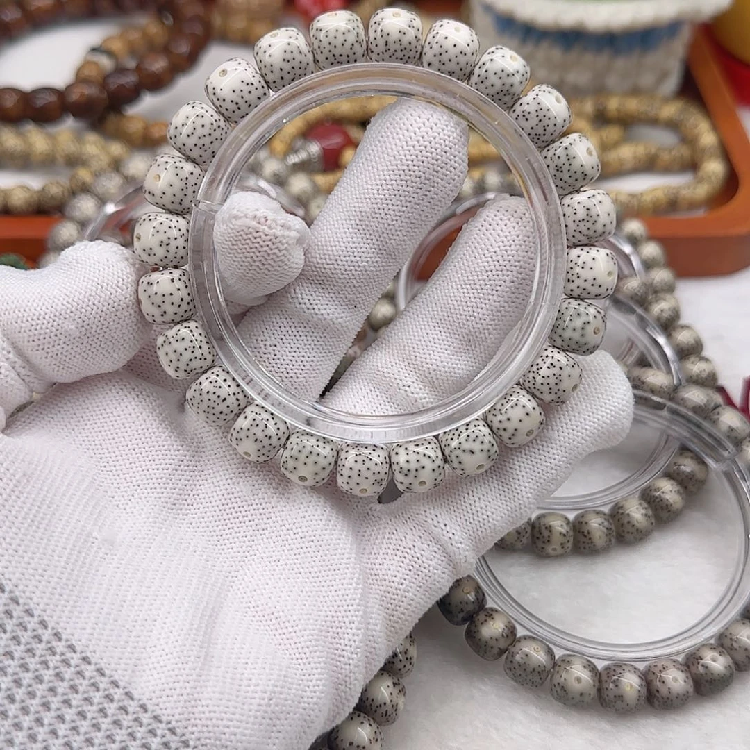 手串星月菩提石玉骨瓷白10×9骨瓷白月朗星稀双白