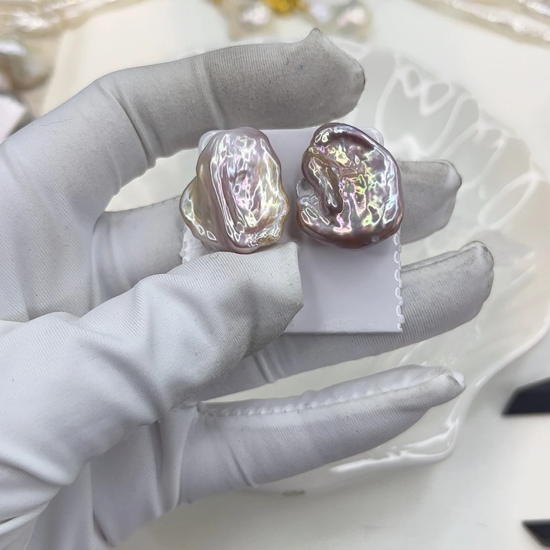 银S925镶嵌淡水珍珠耳饰