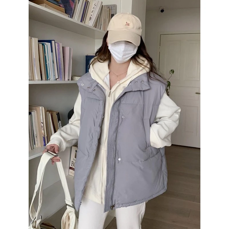 潮牌高端韩版宽松棉服马甲女秋冬季新款潮流女士无袖背心坎肩外女