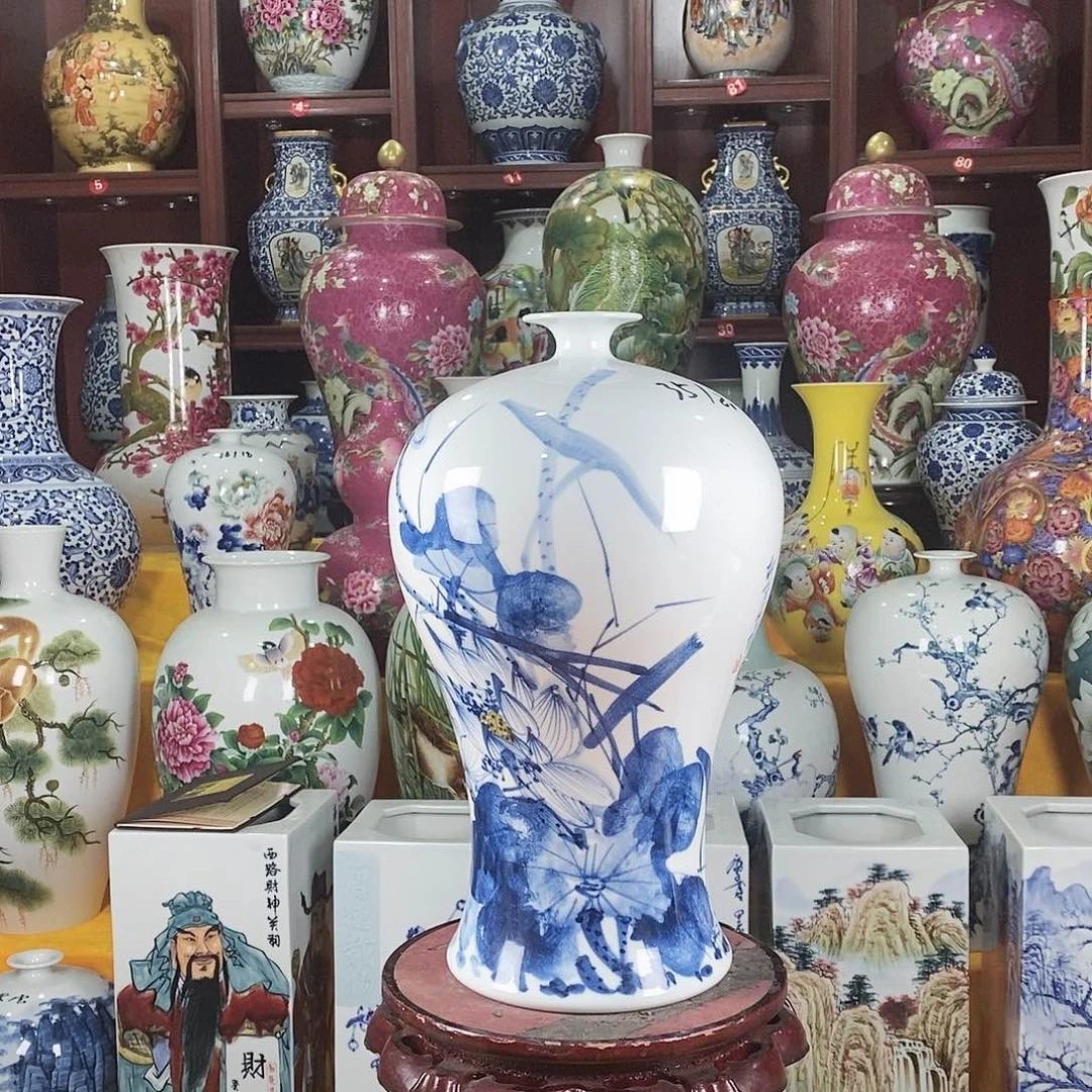 醉***云摆件景德镇陶瓷青花梅瓶