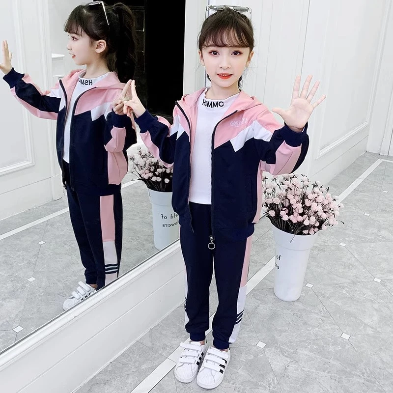 范哲萨女童运动秋套装秋装2025新款洋气儿童中大童12岁女孩春秋款