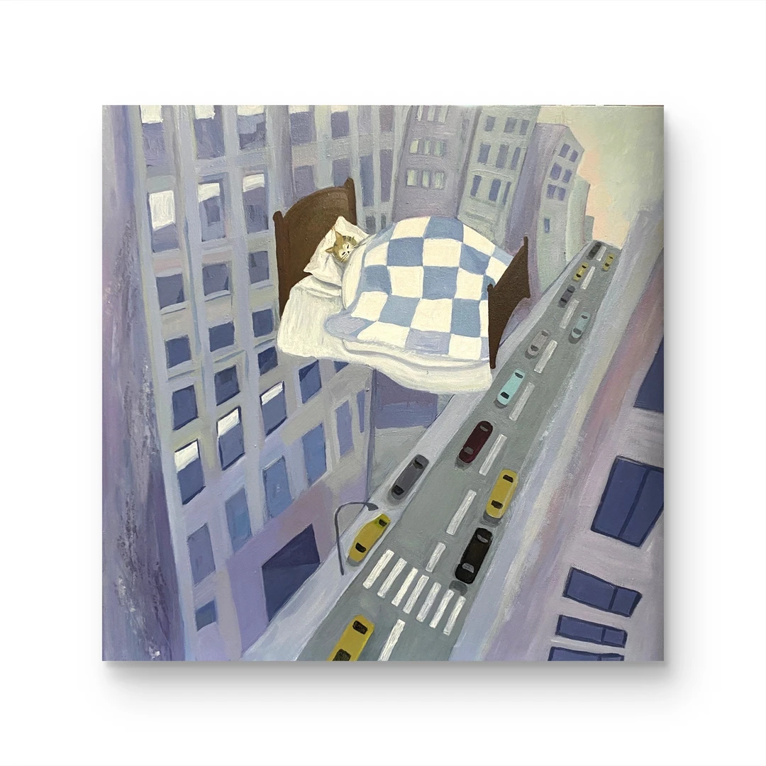 【盗梦猫咪】手绘挂画 “50*50‘’No.2128