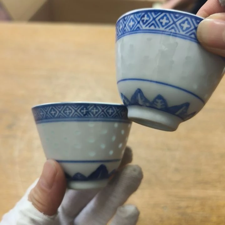 中古回流老物件，老茶杯，123