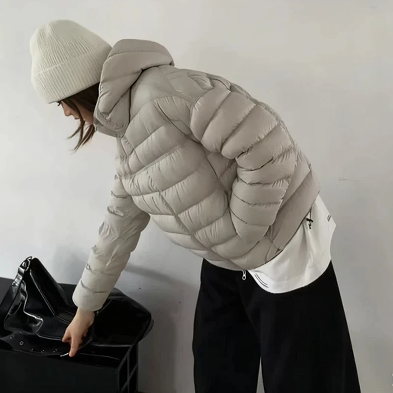 纯色设计感连帽长袖棉服女2026新款小众洋气时尚百搭显瘦潮流衣服