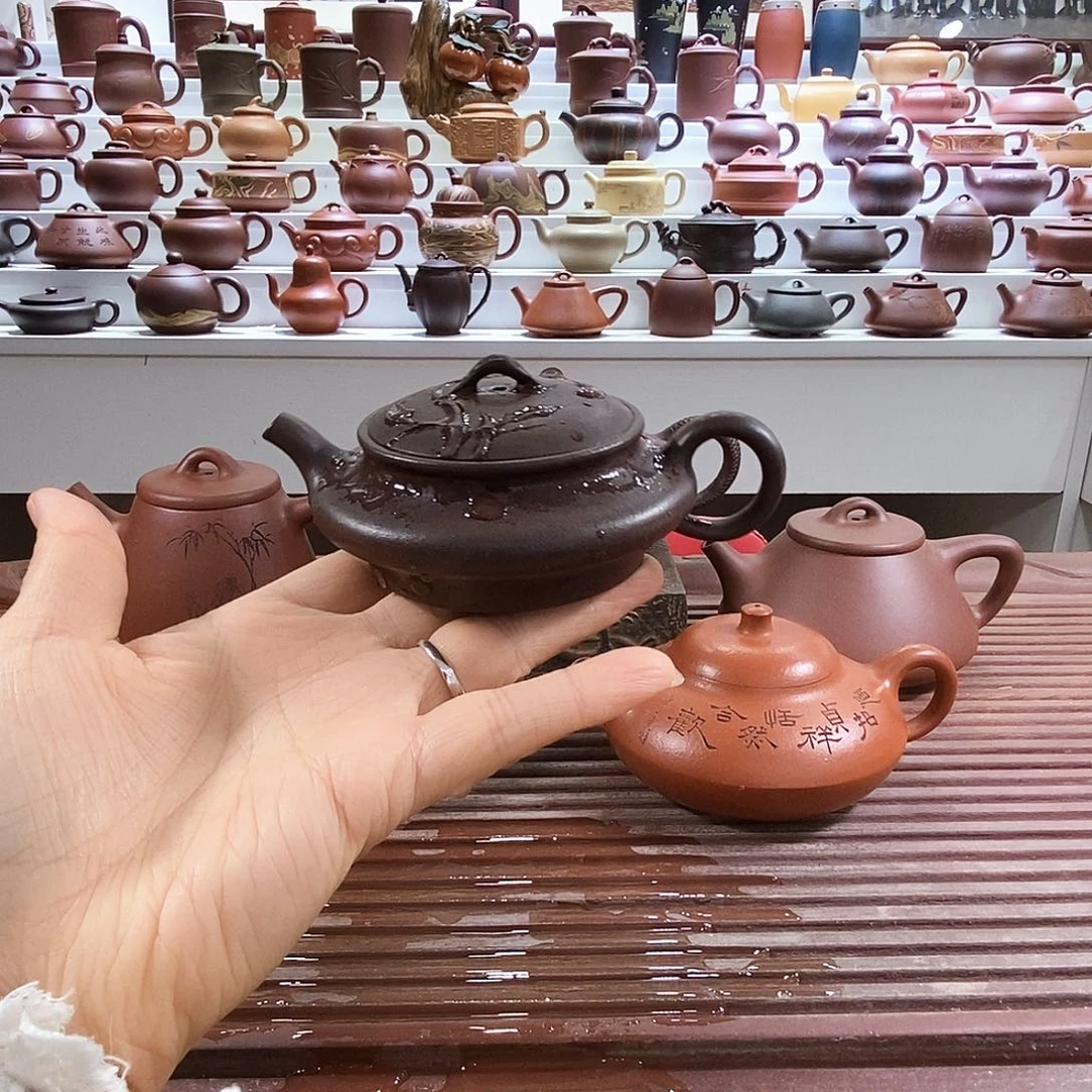清***酒茶壶紫砂原矿紫砂紫泥