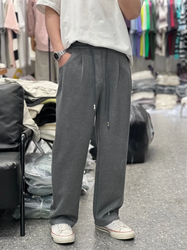 春夏冰感百搭柔软直筒裤时尚休闲潮流宽松