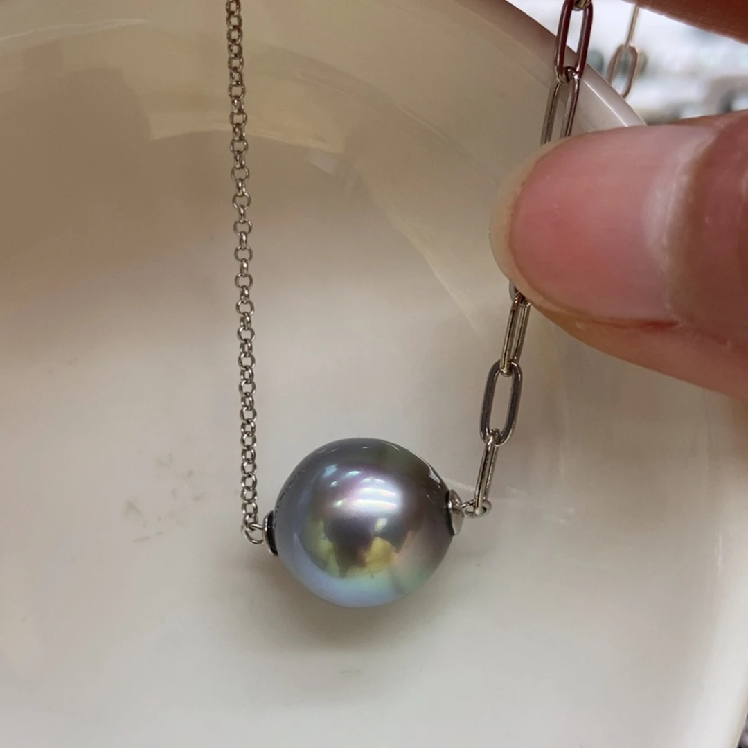 海水珍珠套链银S925镶嵌