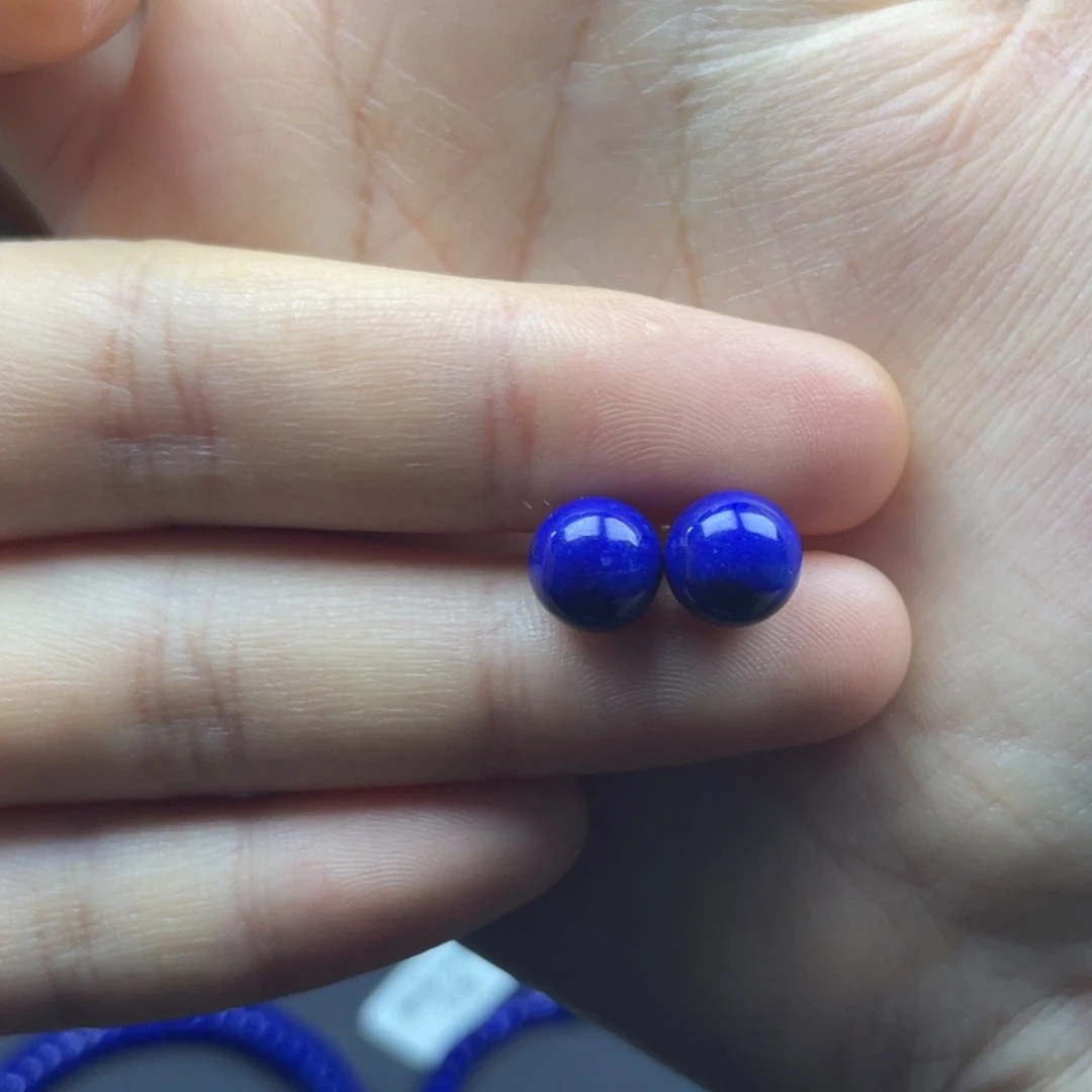 银S925镀金镶嵌青金石耳钉