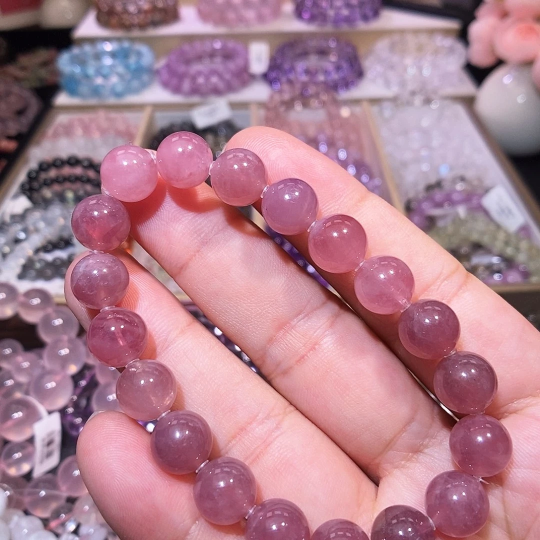 未镶嵌手链水晶老矿马粉9mm