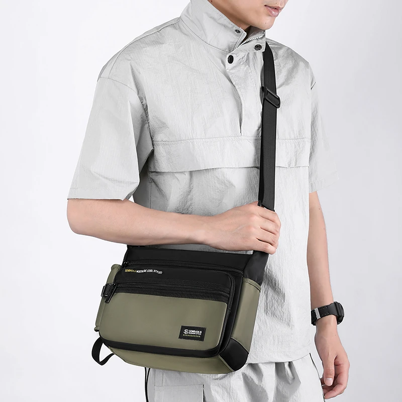 男士单肩包男士斜挎包街头大容量斜挎包户外日系运动休闲简约