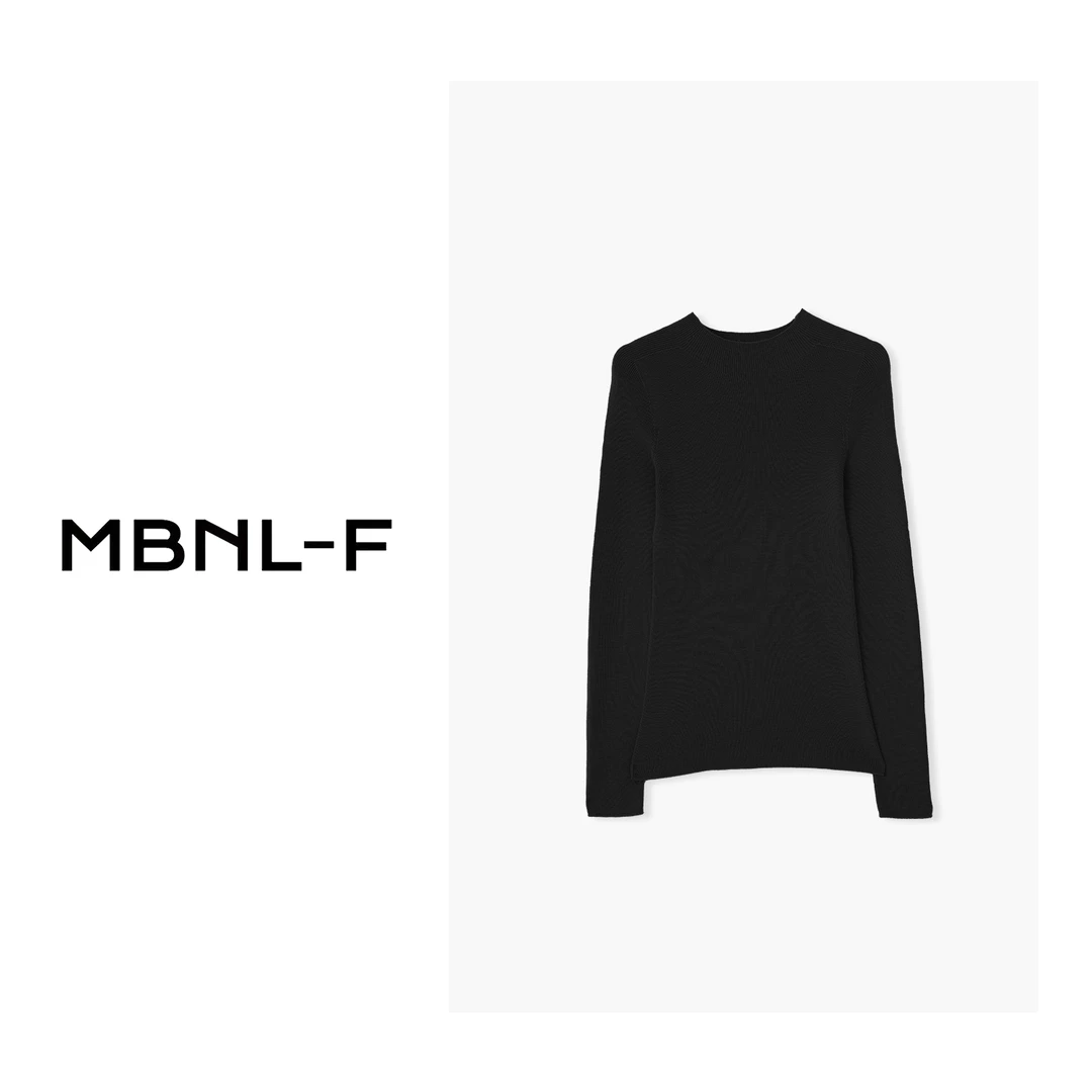 MBNL-F 羊毛半高领经典秋冬套头纯色羊毛针织衫XM-702362
