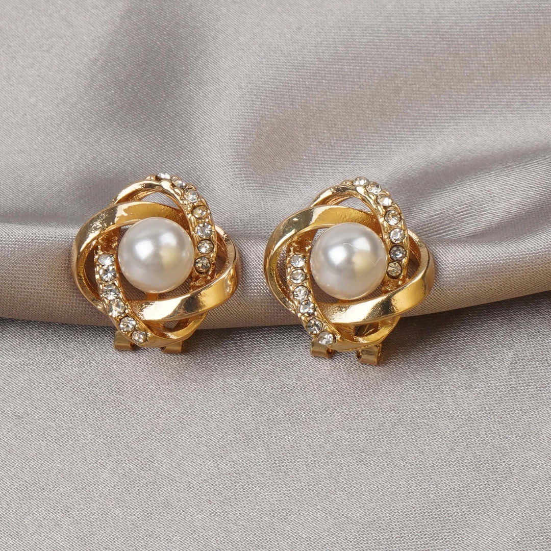 铜合金耳饰 B轻奢珠珠新款小众气质高级时尚感百搭耳钉女N1186