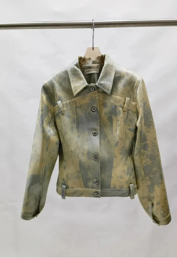 B218深圳小众设计师复古文艺夹克翻领潮外套上衣