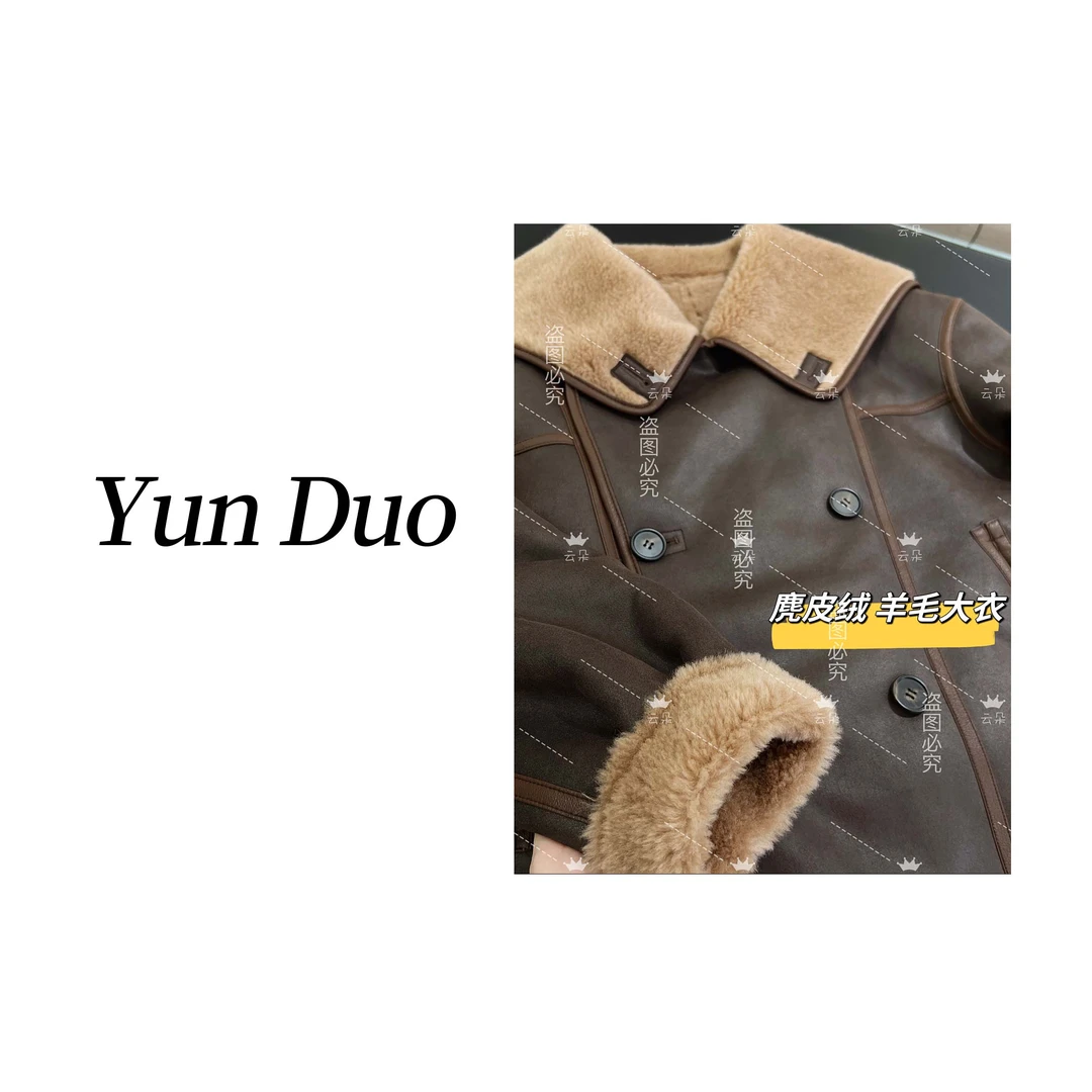 云朵定制【玛奇朵】羊毛麂皮绒皮毛一体两面穿外套II85