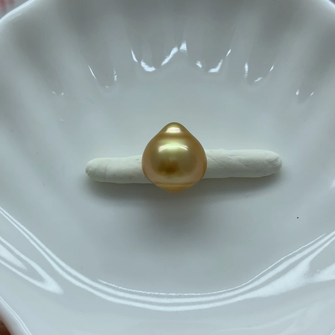 海水珍珠裸珠金珠13-14mm