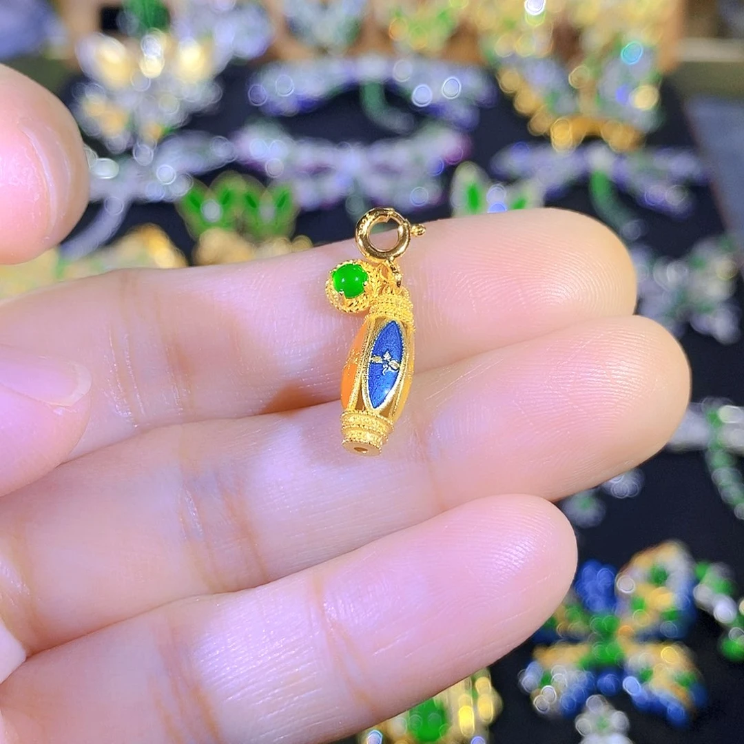 吊坠(不含链)银S925镶嵌翡翠