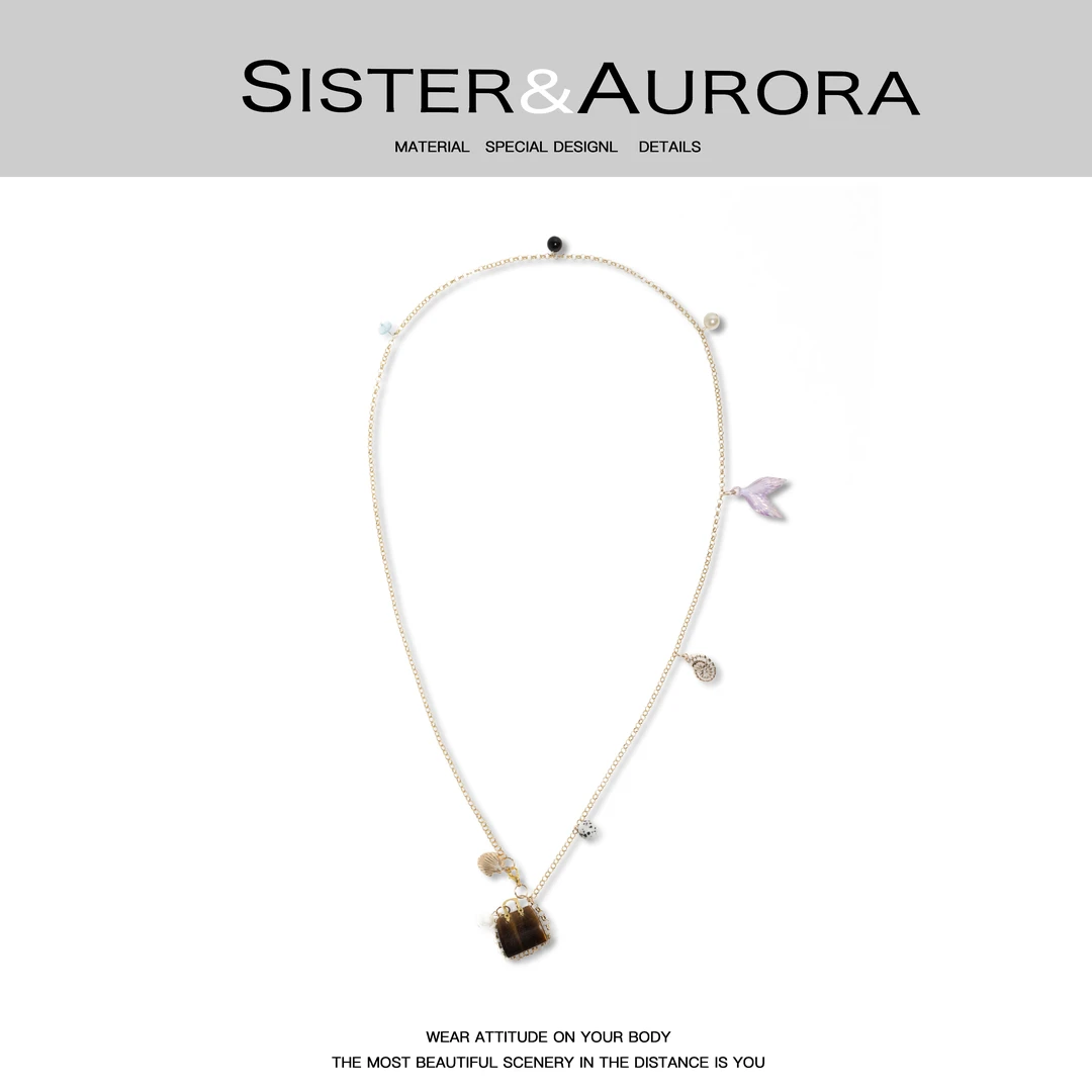 钛钢项链 SISTER&AURORA 创意百搭书包长项链