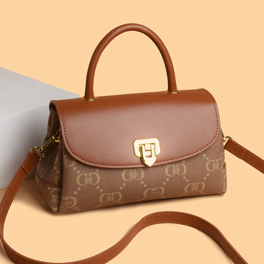 新款时尚百搭潮流女包单肩斜挎包267棕色