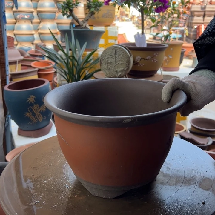 紫砂龙凤呈祥红小 口径25×17