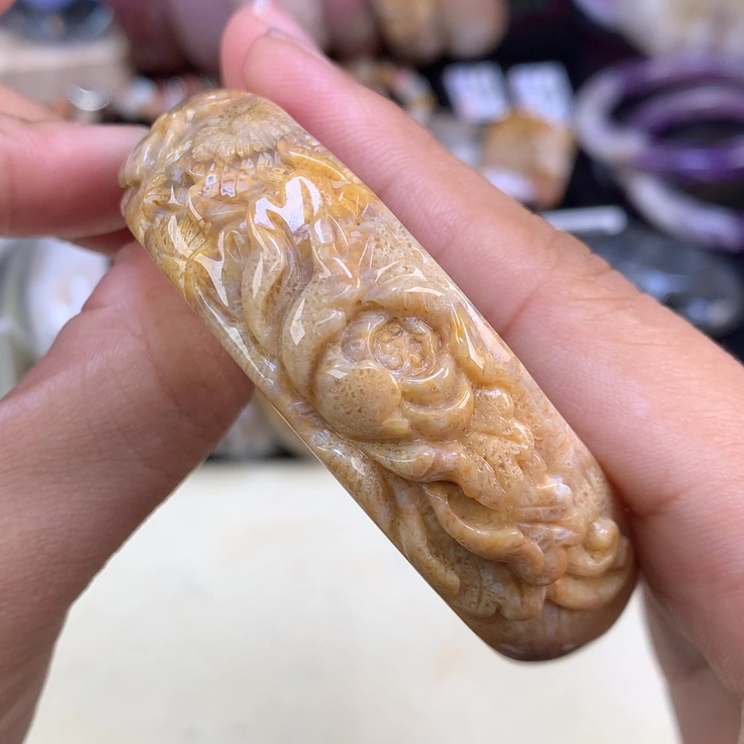 【闪购商品】颈饰未镶嵌硅化珊瑚（珊瑚玉）21号牡丹56.2圈