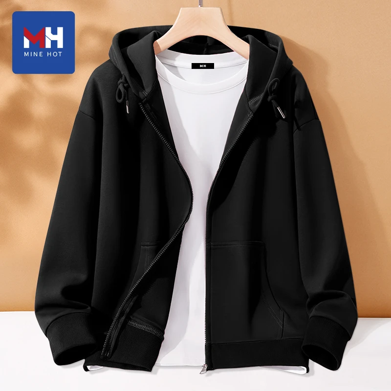 唐狮集团MH开衫卫衣女2025新款爆款春秋学生薄款黑色连帽外套L