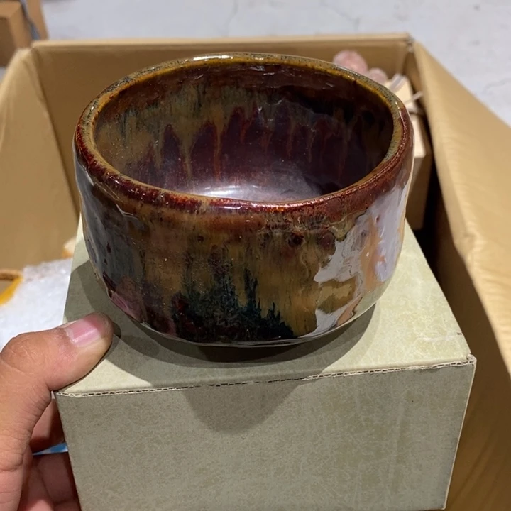 日本淘器抹茶碗大漏