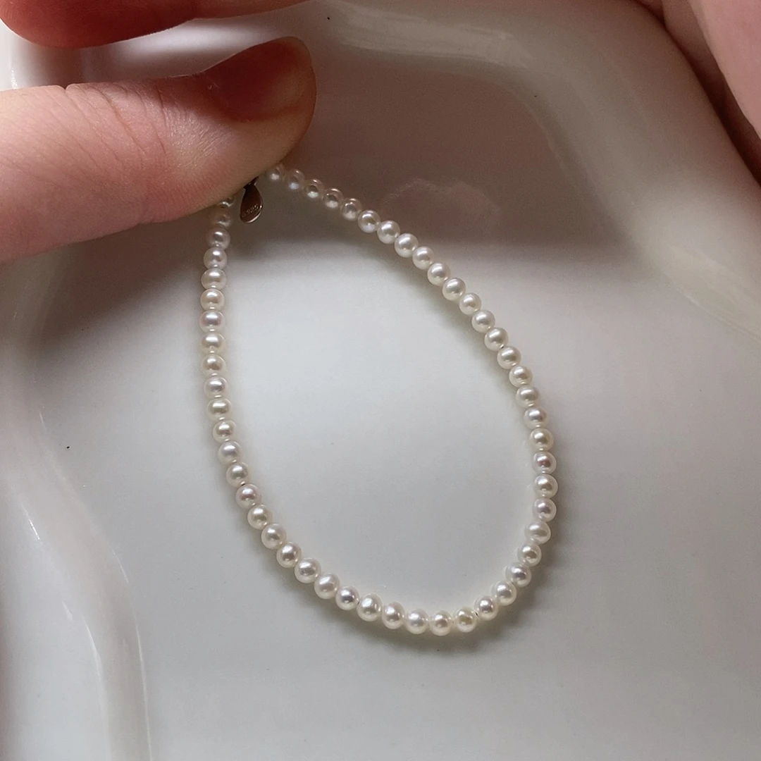 银S925镶嵌手绳淡水珍珠