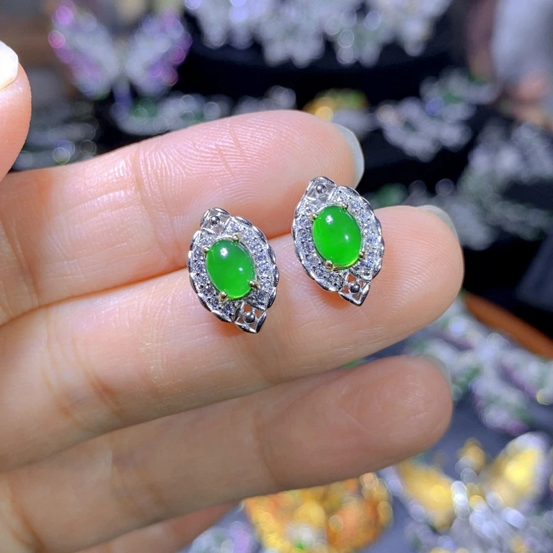 翡翠颈饰银S925镶嵌天然翡翠